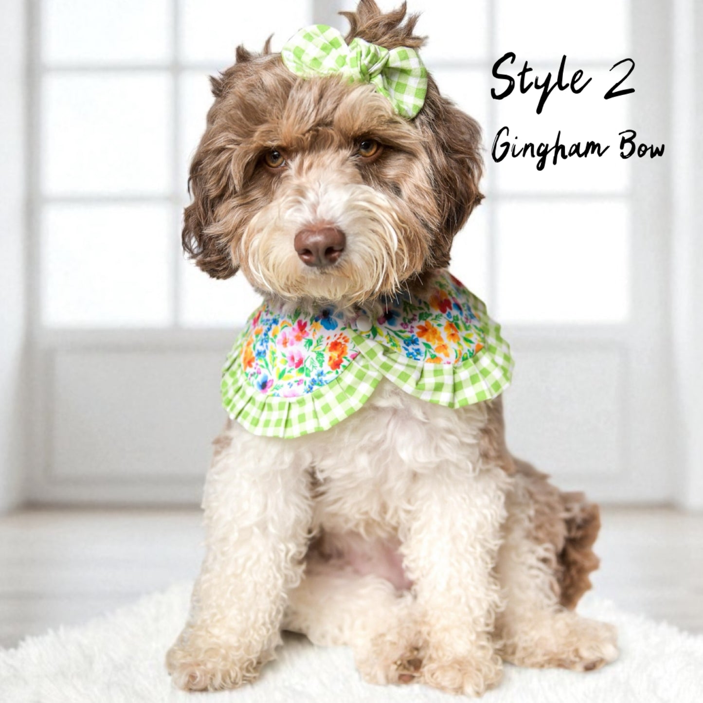 Floral Cape with Ruffles - Girl Cape Dog Bandana