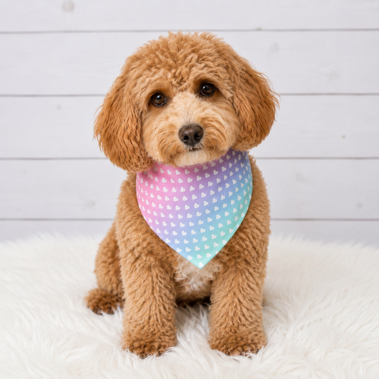 Ombre Hearts Dog Bandana