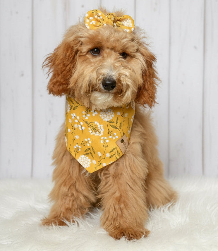 Mustard Floral Dog Bandana