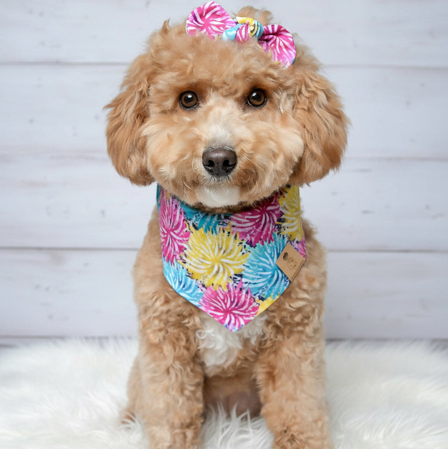Colorful Pink Dog Bandana