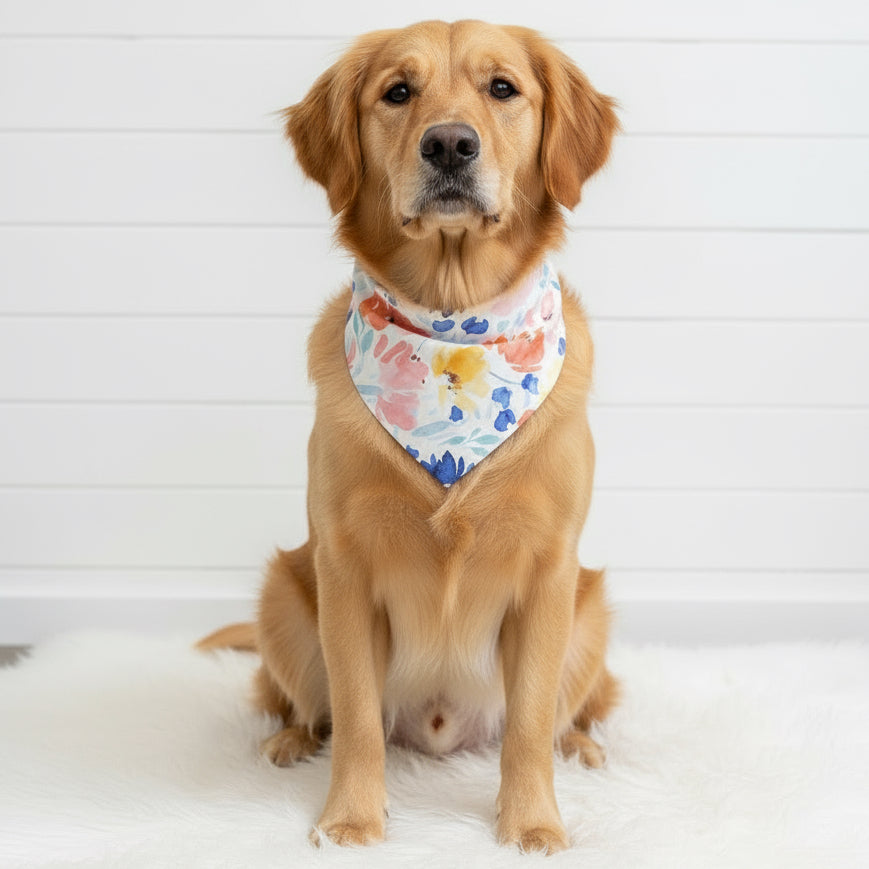 Flower Print Dog Bandana