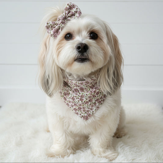 Mauve Fall Floral Dog Bandana
