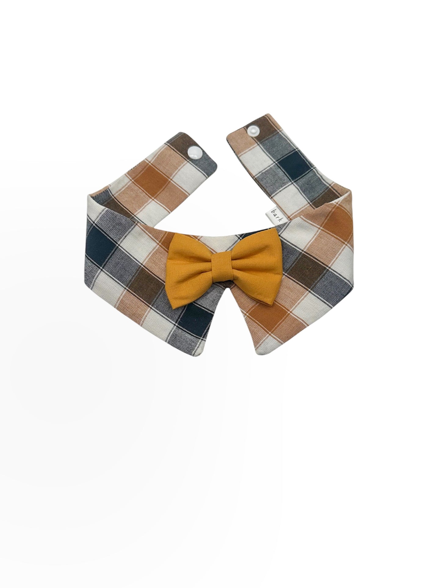 Plaid Dog Tuxedo Bow Tie