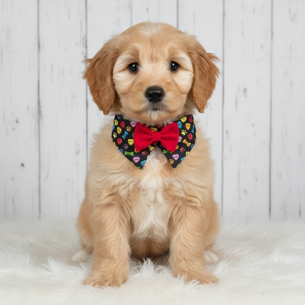 Playful Hearts Dog Tuxedo Bow Tie