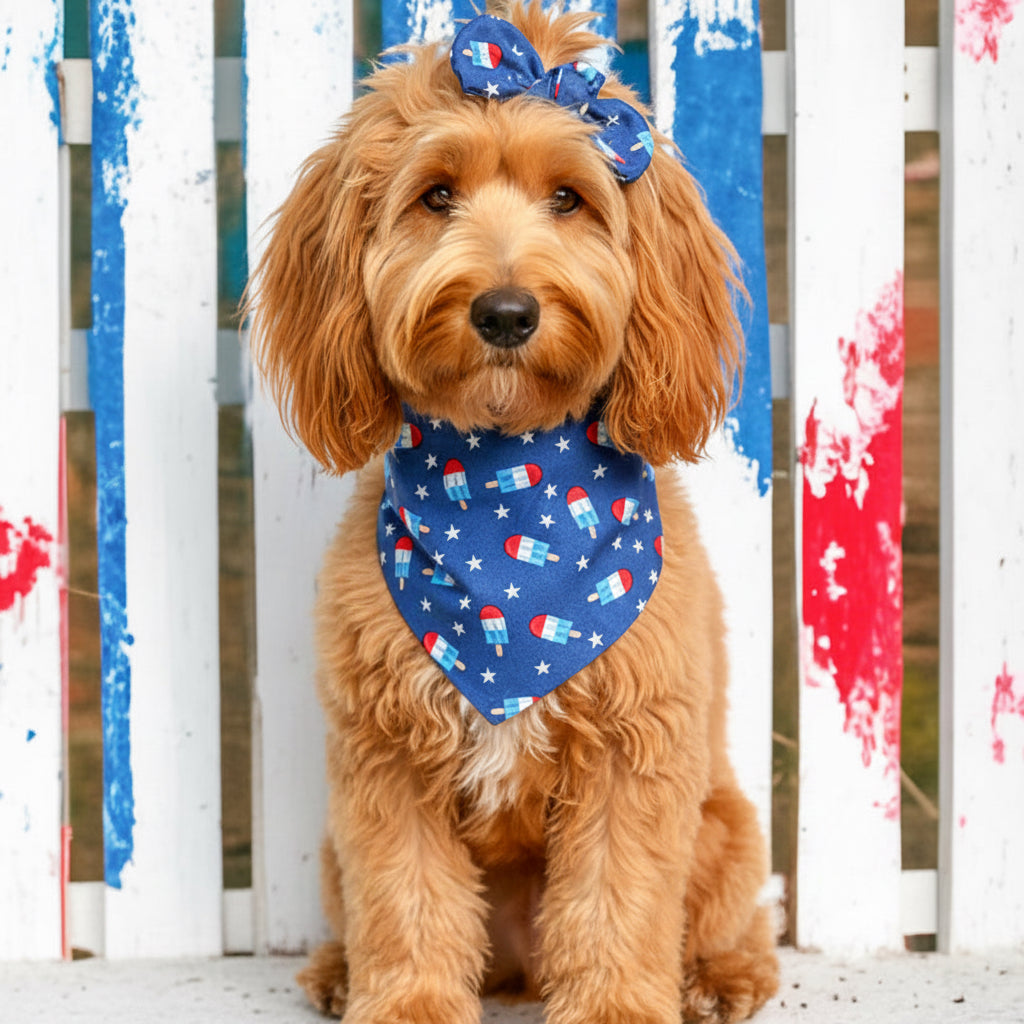 American Flag Popsicle Dog Bandana - Patriotic