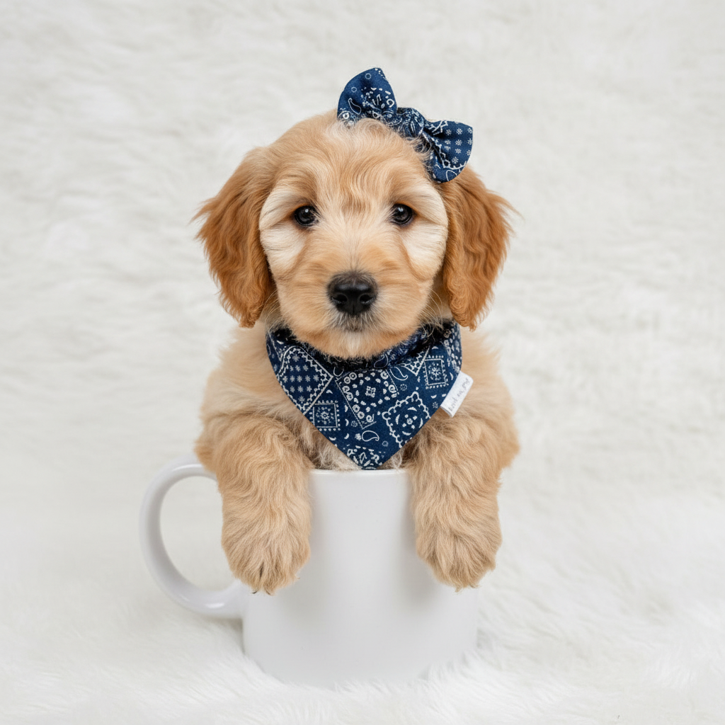 Classic Paisley Dog Bandana – Navy Blue