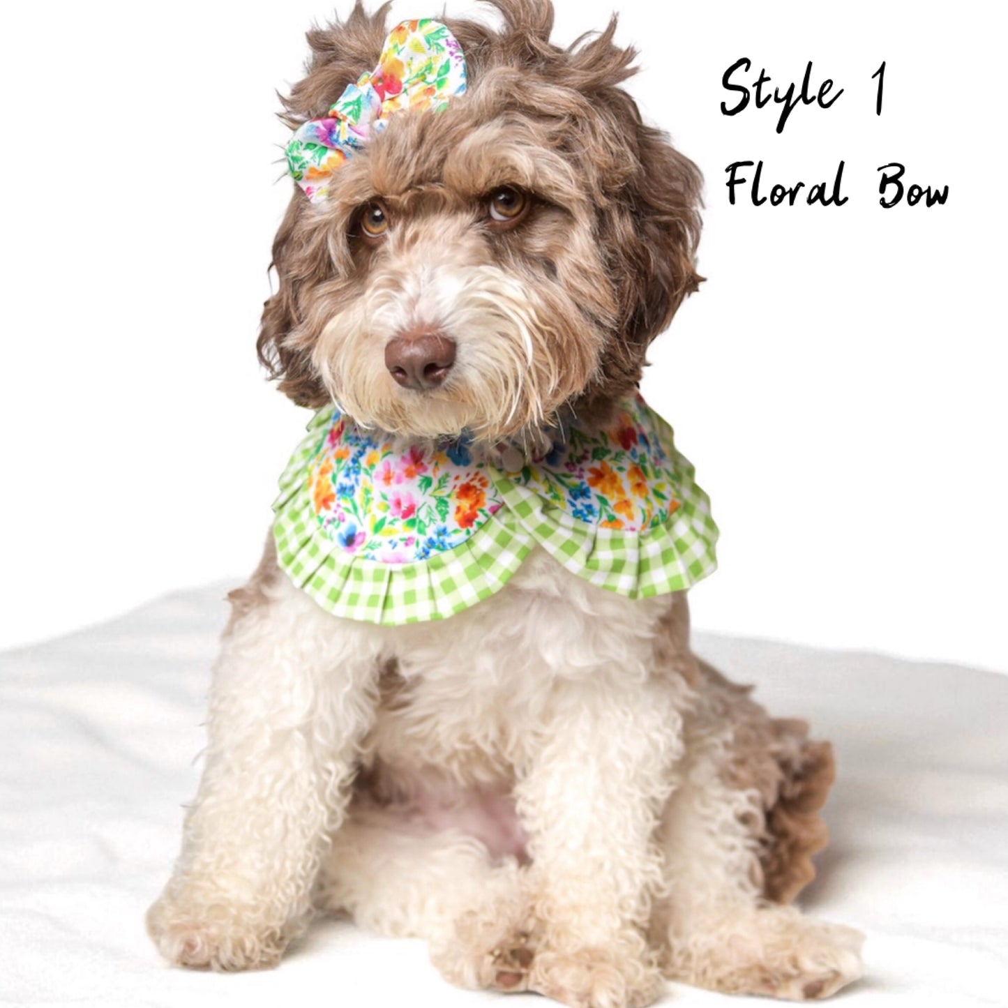 Floral Cape with Ruffles - Girl Cape Dog Bandana