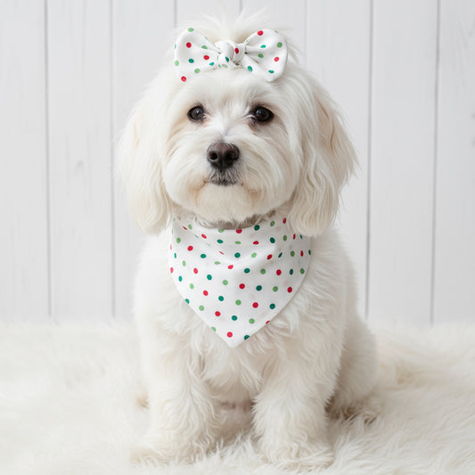 Christmas Polka Dot Dog Bandana