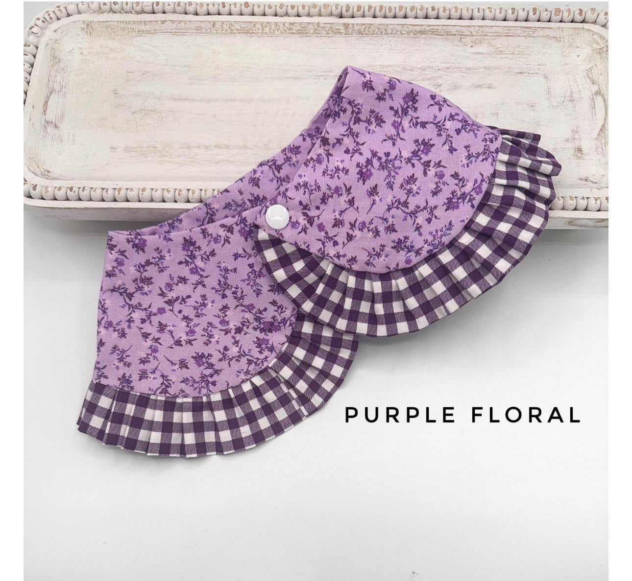 Floral Cape with Ruffles - Girl Dog Bandana