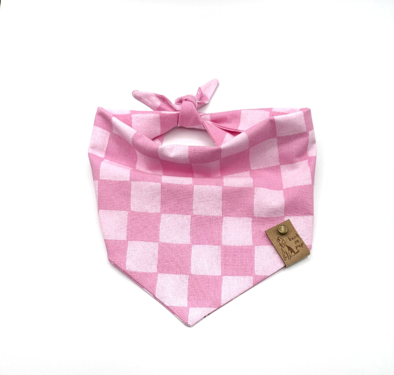 Pink Checkmate Dog Bandana
