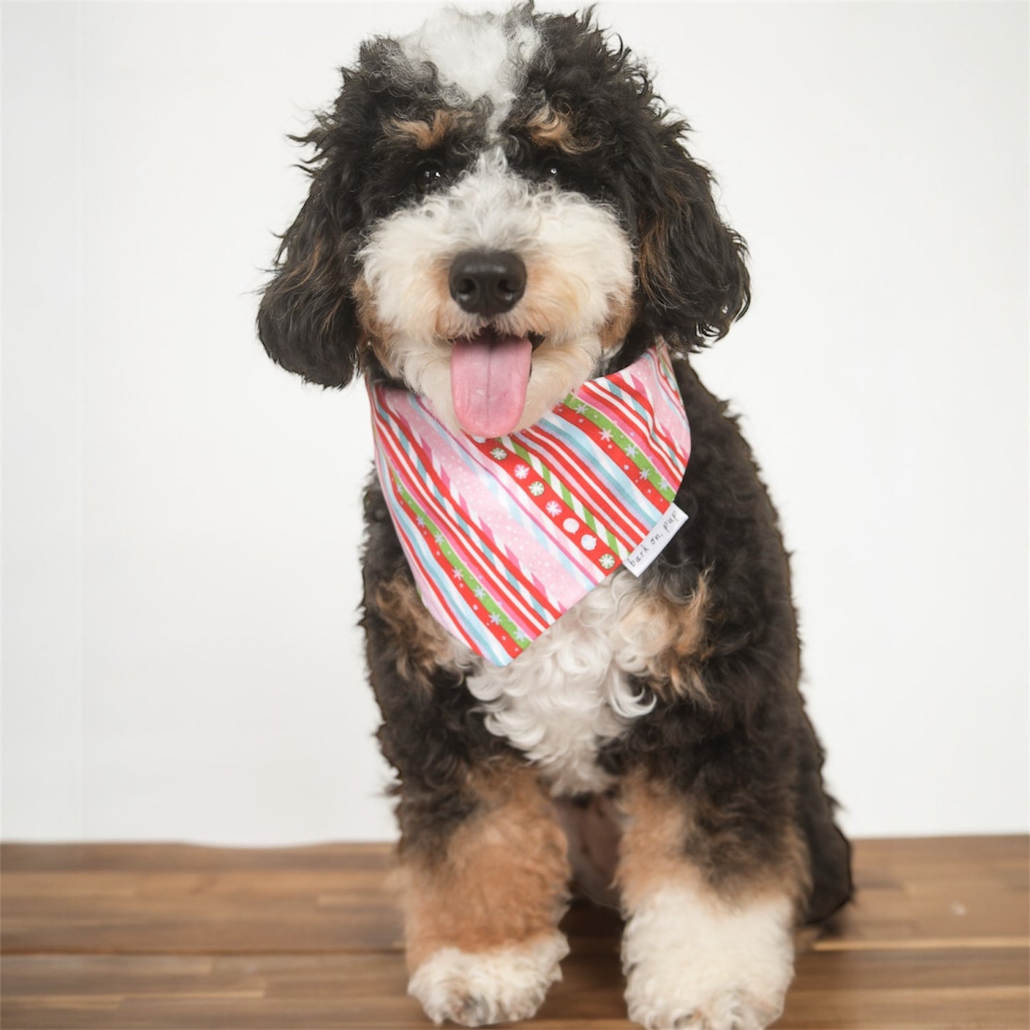 Pink Candy Cane Dog Bandana