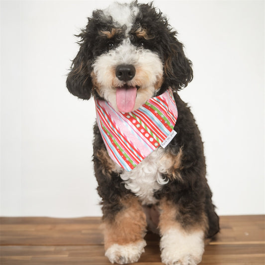 Pink Candy Cane Dog Bandana