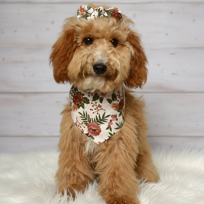 Mauve Floral Dog Bandana