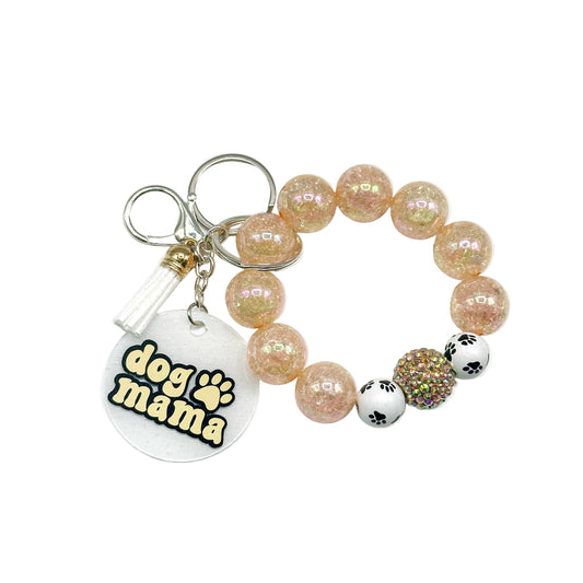 Dog Mama Wristlet Keychain - Champagne