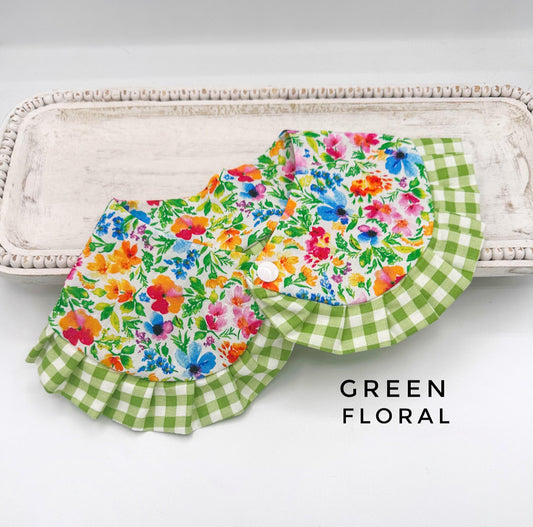 Floral Cape with Ruffles - Girl Cape Dog Bandana