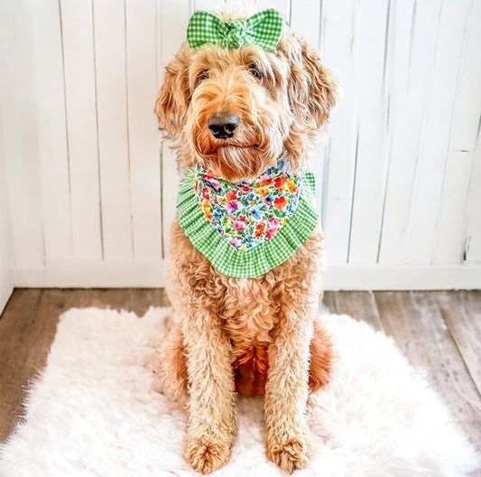 Floral Ruffle Dog Bandana