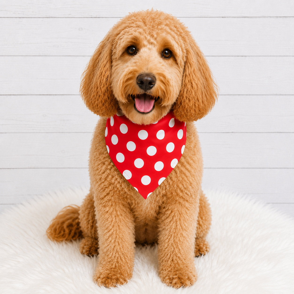 Red Polka Dog Bandana