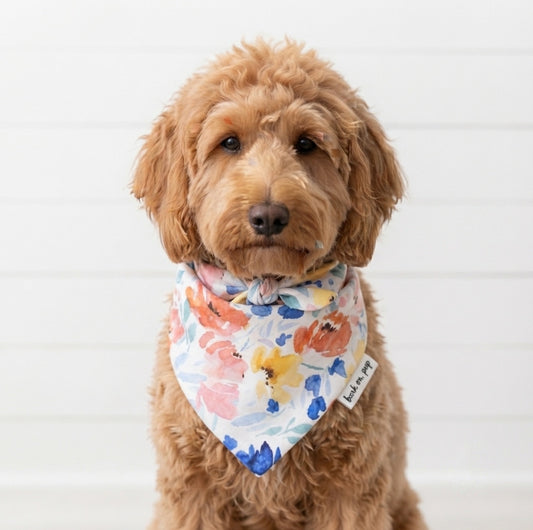 Flower Print Dog Bandana