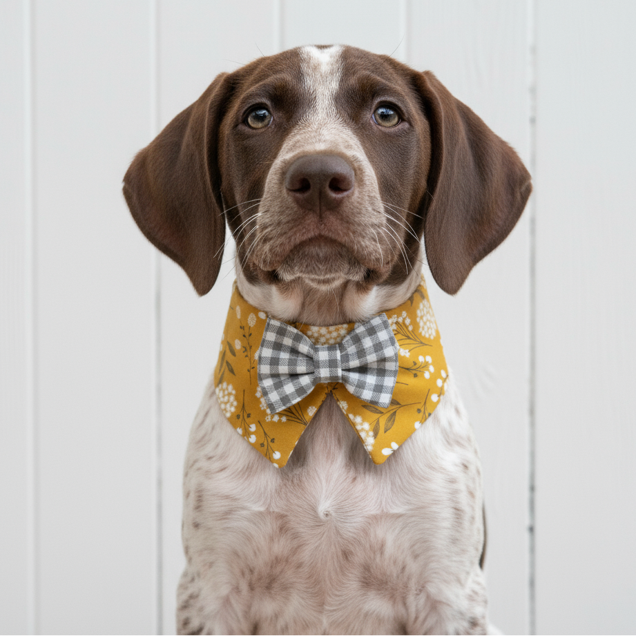 Mustard Tuxedo Bow Tie Collar for Boys