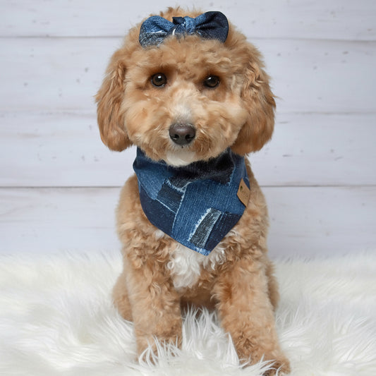 Demin Patch Dog Bandana