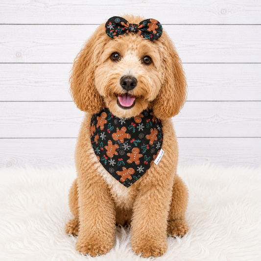 Gingerbread Holiday Dog Bandana