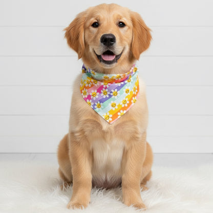 Striped Floral Dog Bandana