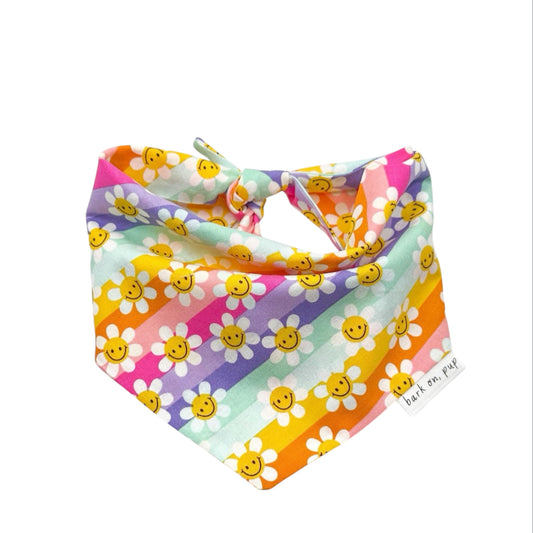 Striped Floral Dog Bandana