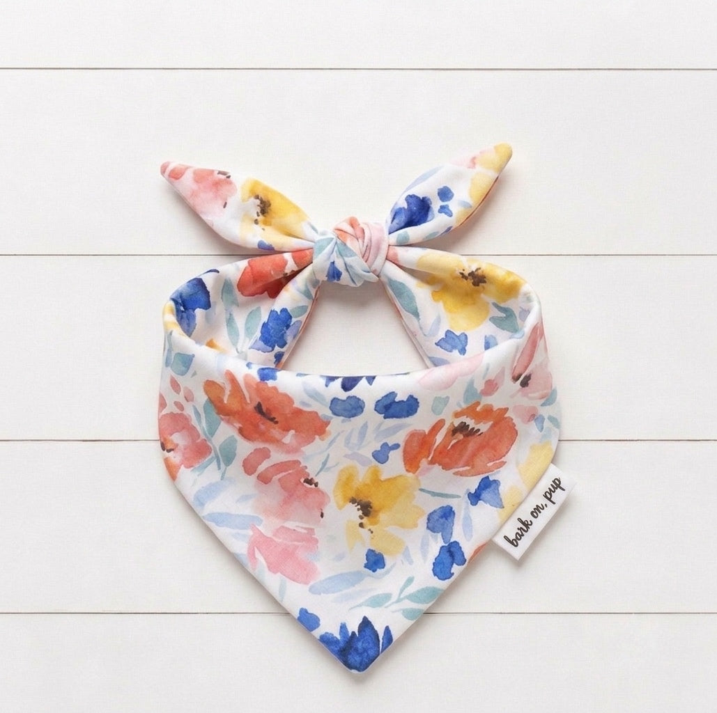 Flower Print Dog Bandana
