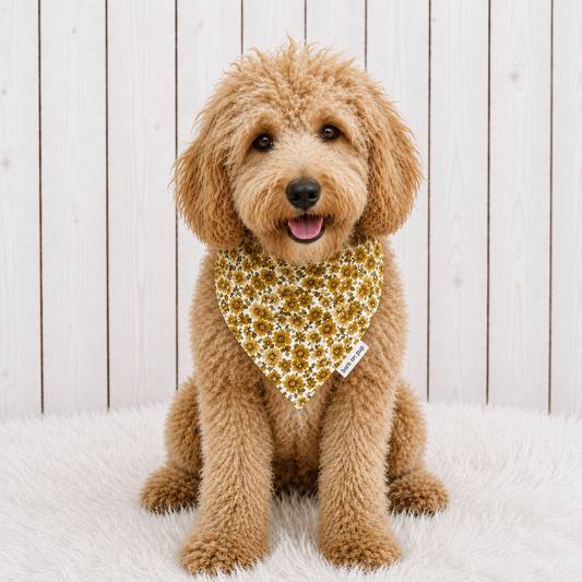 Mustard Fall Floral Dog Bandana