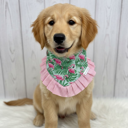 Flamingo Ruffle Dog Bandana
