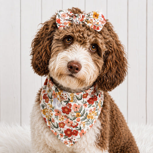 Rust Floral Dog Bandana