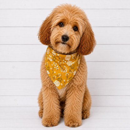 Mustard Floral Dog Bandana