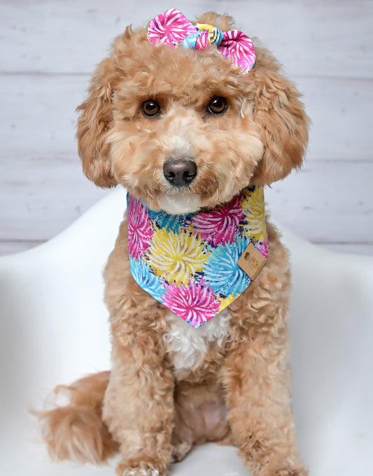 Colorful Pink Dog Bandana