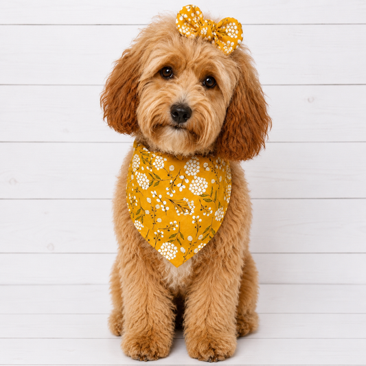 Mustard Floral Dog Bandana