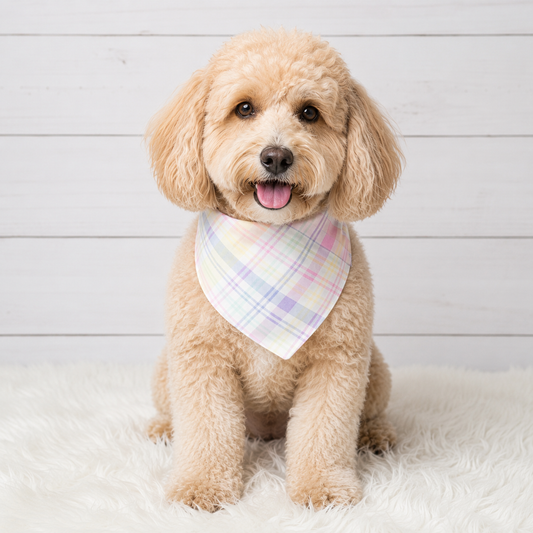 Pastel Plaid Dog Bandana