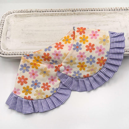 Floral Cape with Ruffles - Girl Dog Bandana