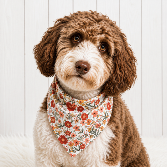 Rust Floral Dog Bandana