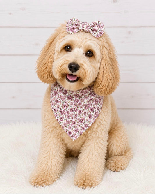 Mauve Fall Floral Dog Bandana