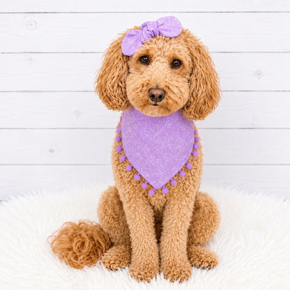 Lavender Pom Pom Dog Bandana
