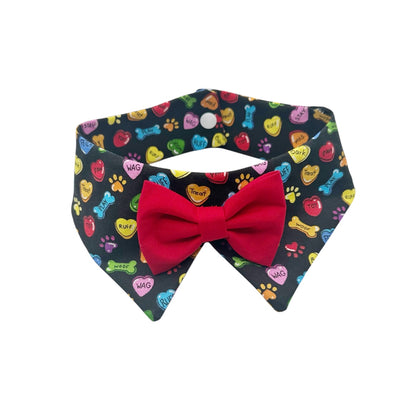 Playful Hearts Dog Tuxedo Bow Tie