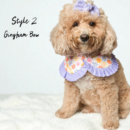 Floral Cape with Ruffles - Girl Dog Bandana