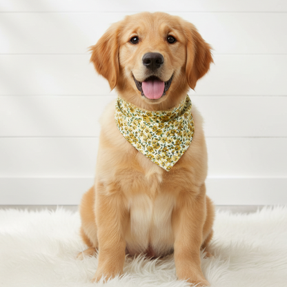 Mustard Fall Floral Dog Bandana