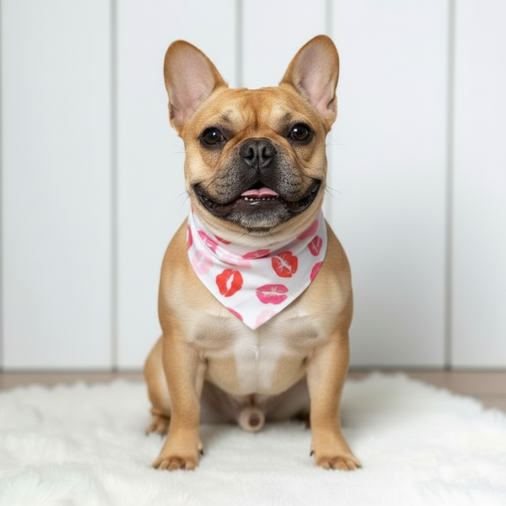 Kisses Valentine Hearts Dog Bandana