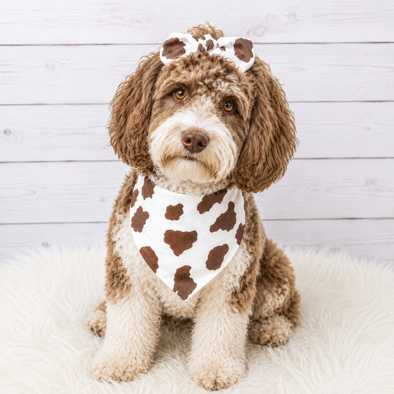 Brown Cow Dog Bandana