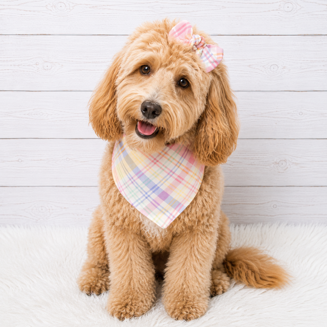 Pastel Plaid Dog Bandana