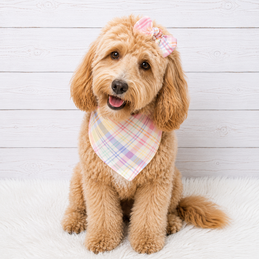 Pastel Plaid Dog Bandana