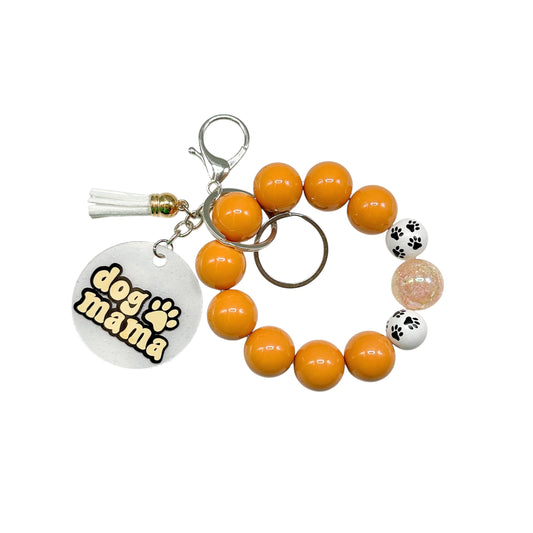 Dog Mama Wristlet Keychain - Mustard