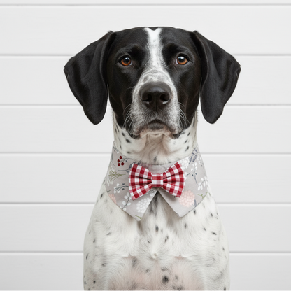 Gray Tuxedo Bow Tie Collar for Boys