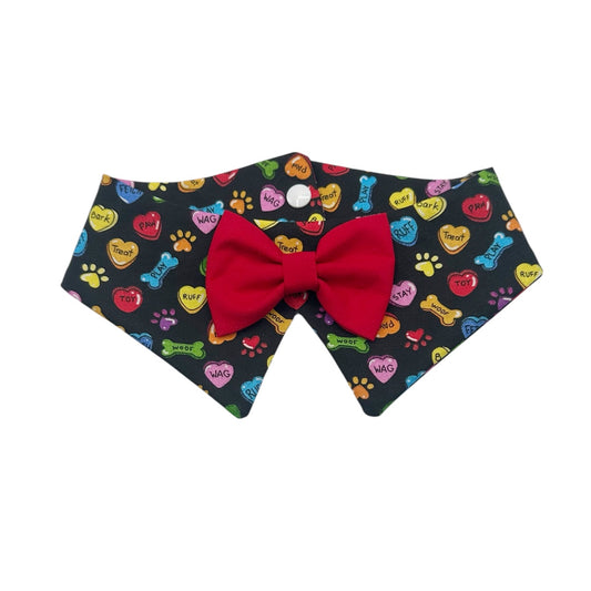 Playful Hearts Dog Tuxedo Bow Tie