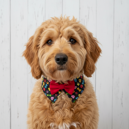Playful Hearts Dog Tuxedo Bow Tie